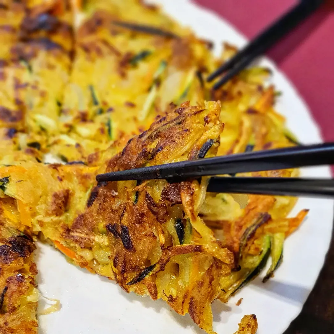 Tortilla de verduras con marisco (Haemuljeon - está escrito como Jemuljeon pero hay confusión en su pronunciación en cas