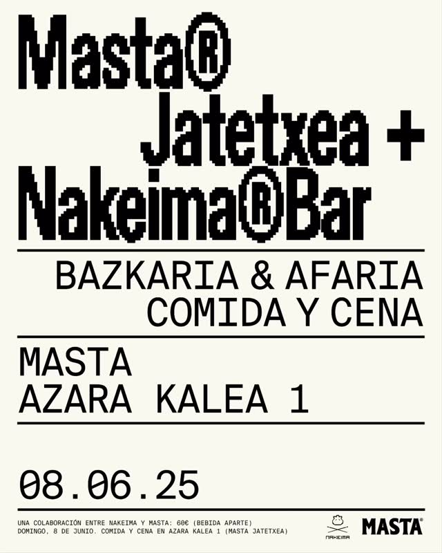 NAKEIMA X MASTA
El 8 de junio llega la casa madre, donde empezó todo…
Nakeima se traslada a Zarautz por un día.
Haremo