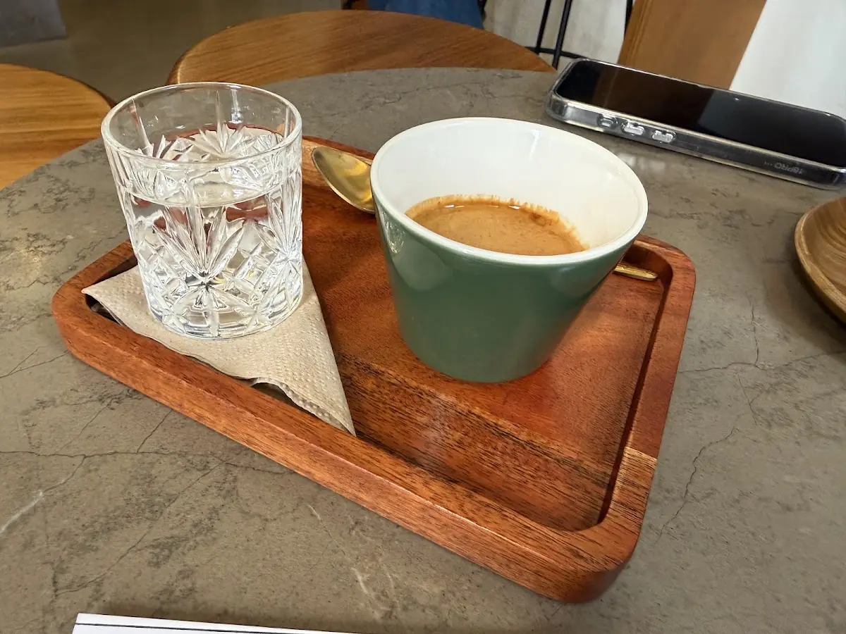 Espresso served with sparkling water at Nano Coffee Lab