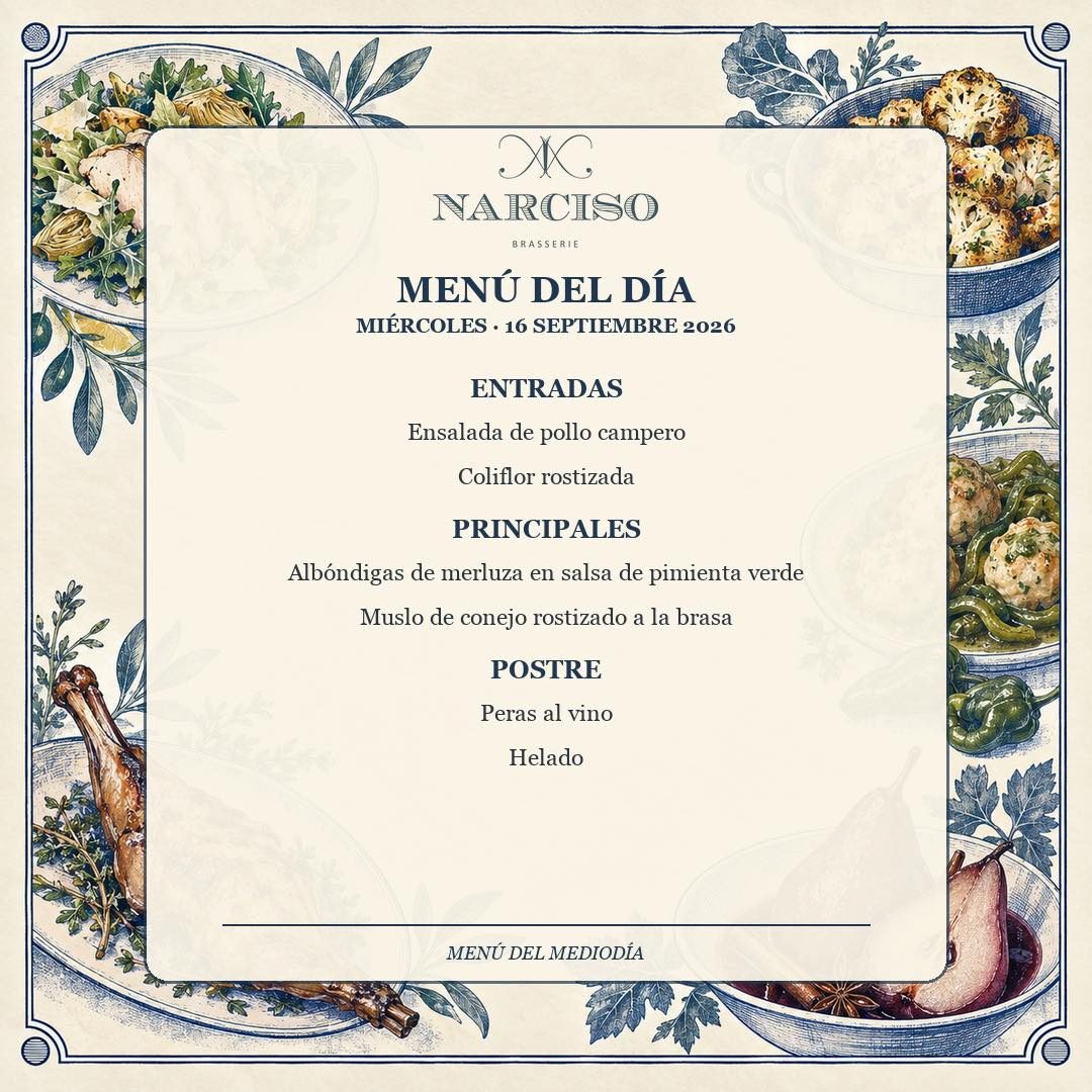 Mitad de semana, excusa perfecta para comer bien.
Nuestro menú del día ya está listo para convertir el miércoles en al