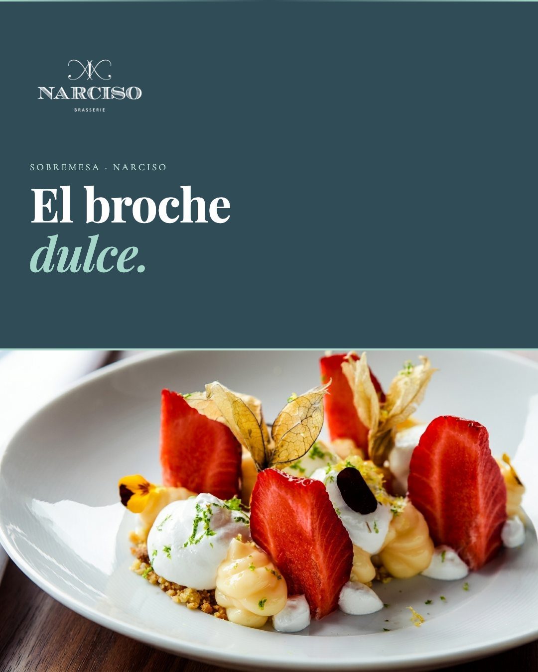 Fresas de temporada, crema y un final que se queda. La sobremesa que cierra bien cualquier comida de agosto.
#NarcisoBra