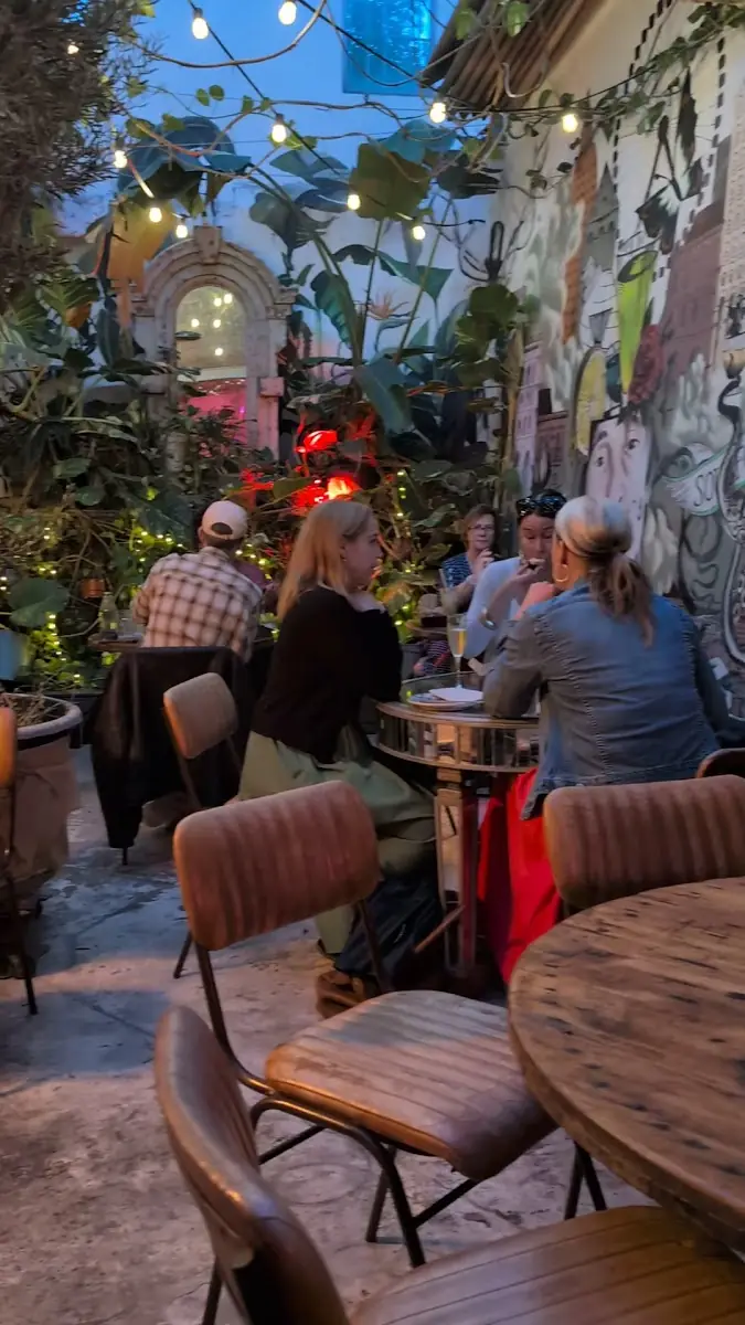 The plant-filled terrace at Nola