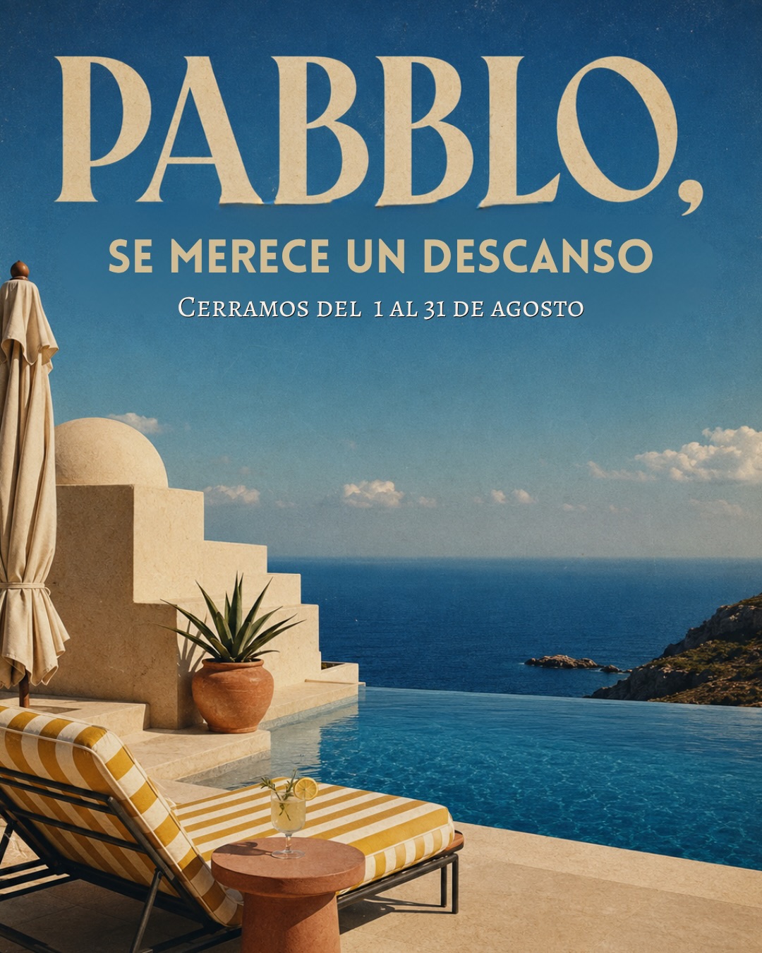 Agosto cambia de ritmo, pero no se acaba.
Pabblo cierra unos días por vacaciones, pero @hipnoticomadrid sigue abierto p