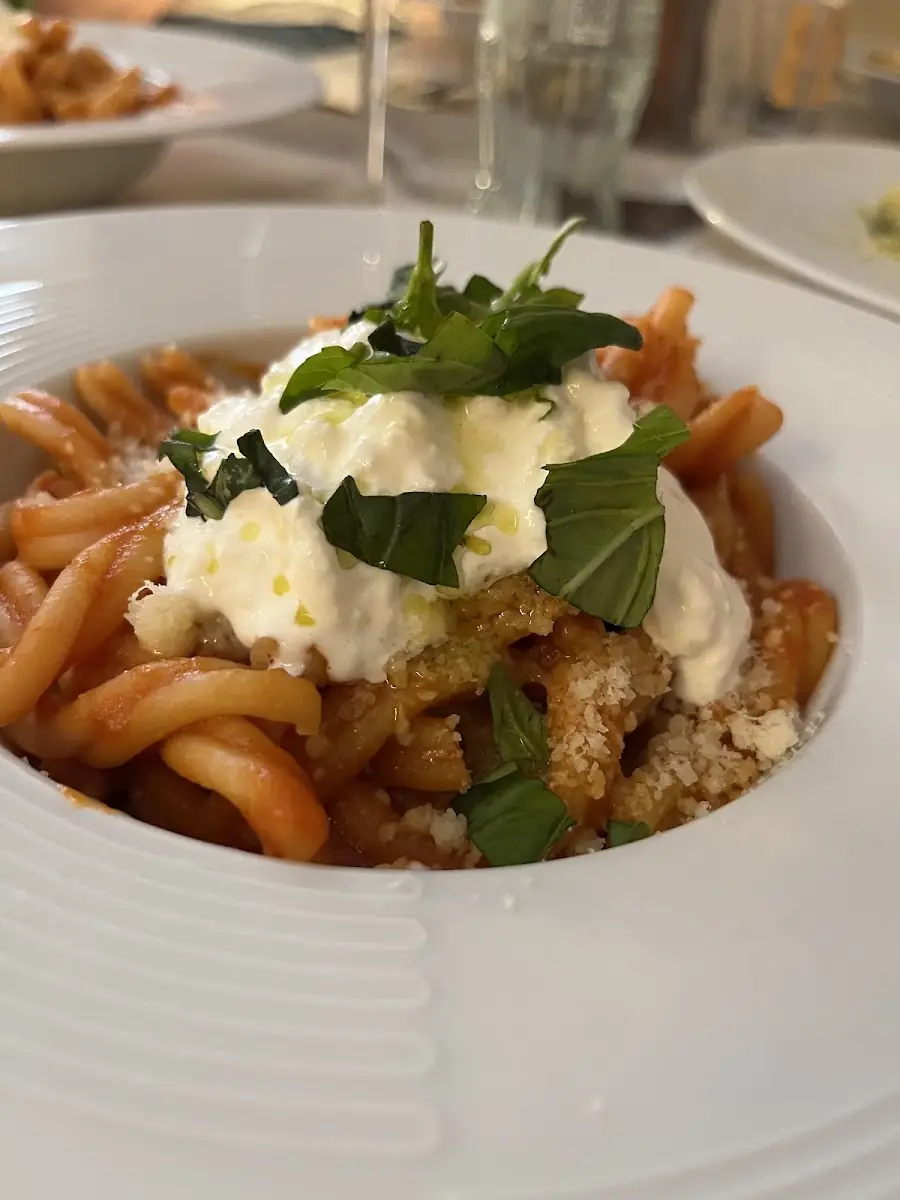 Pasta with burrata at Pasta e Pesto