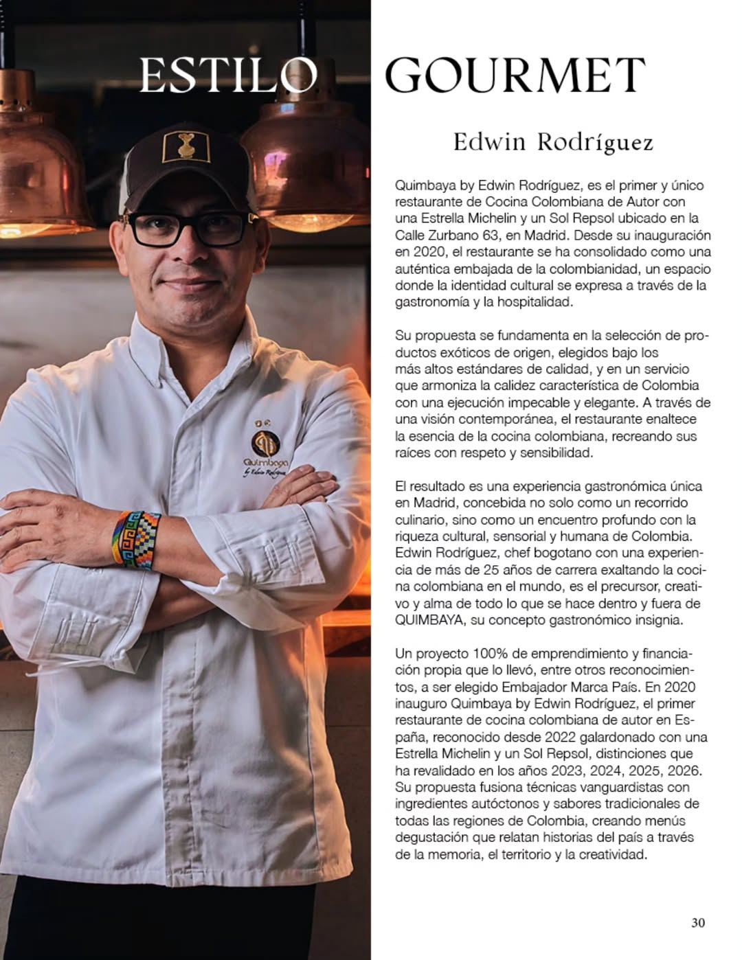 Descubre en Estilo Gourmet “Quimbaya by Edwin Rodríguez, es el primer y único restaurante de Cocina Colombiana de Autor 