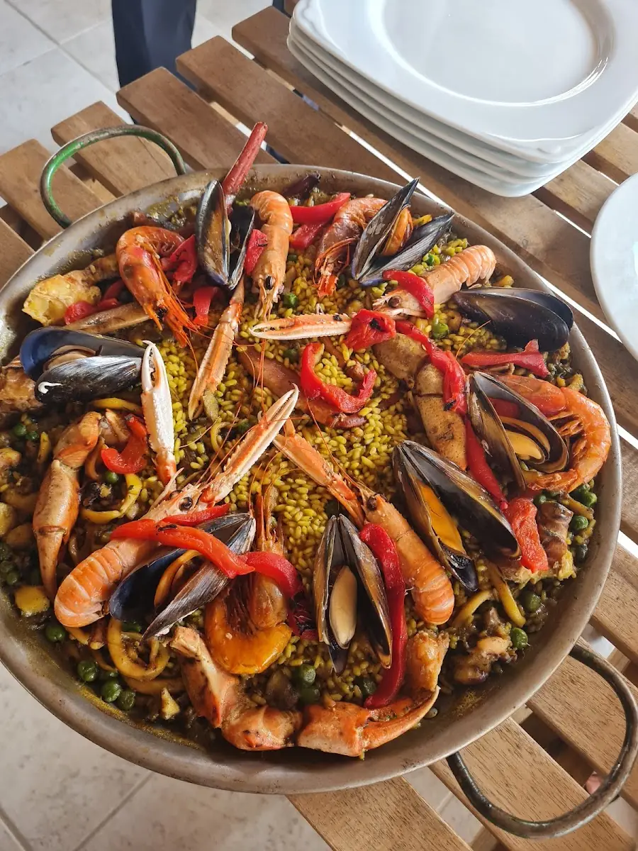 A seafood paella at Ran de Mar