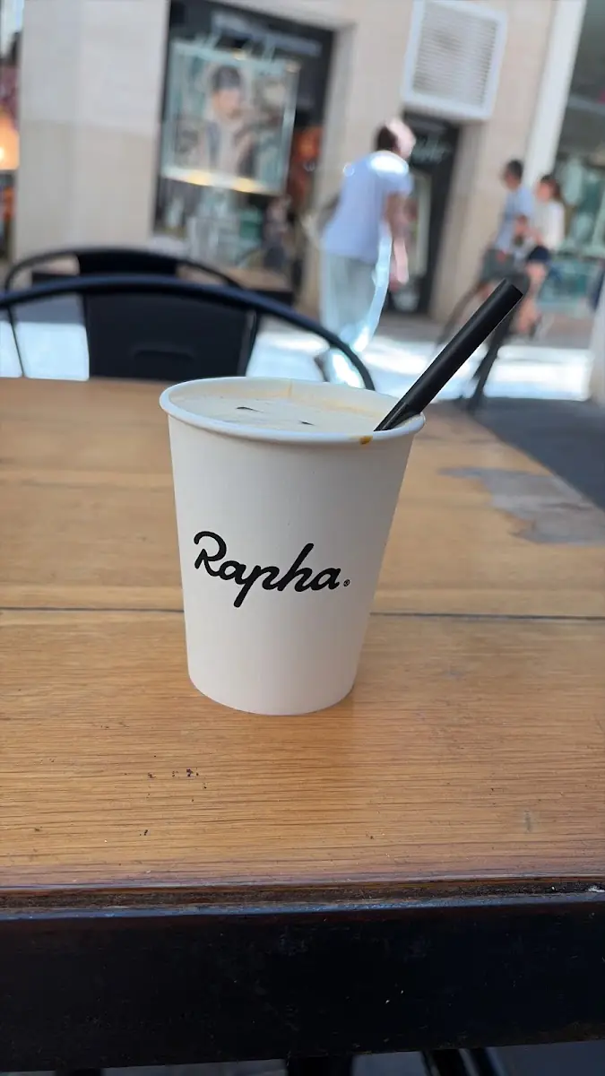 A Rapha-branded coffee at the Mallorca clubhouse