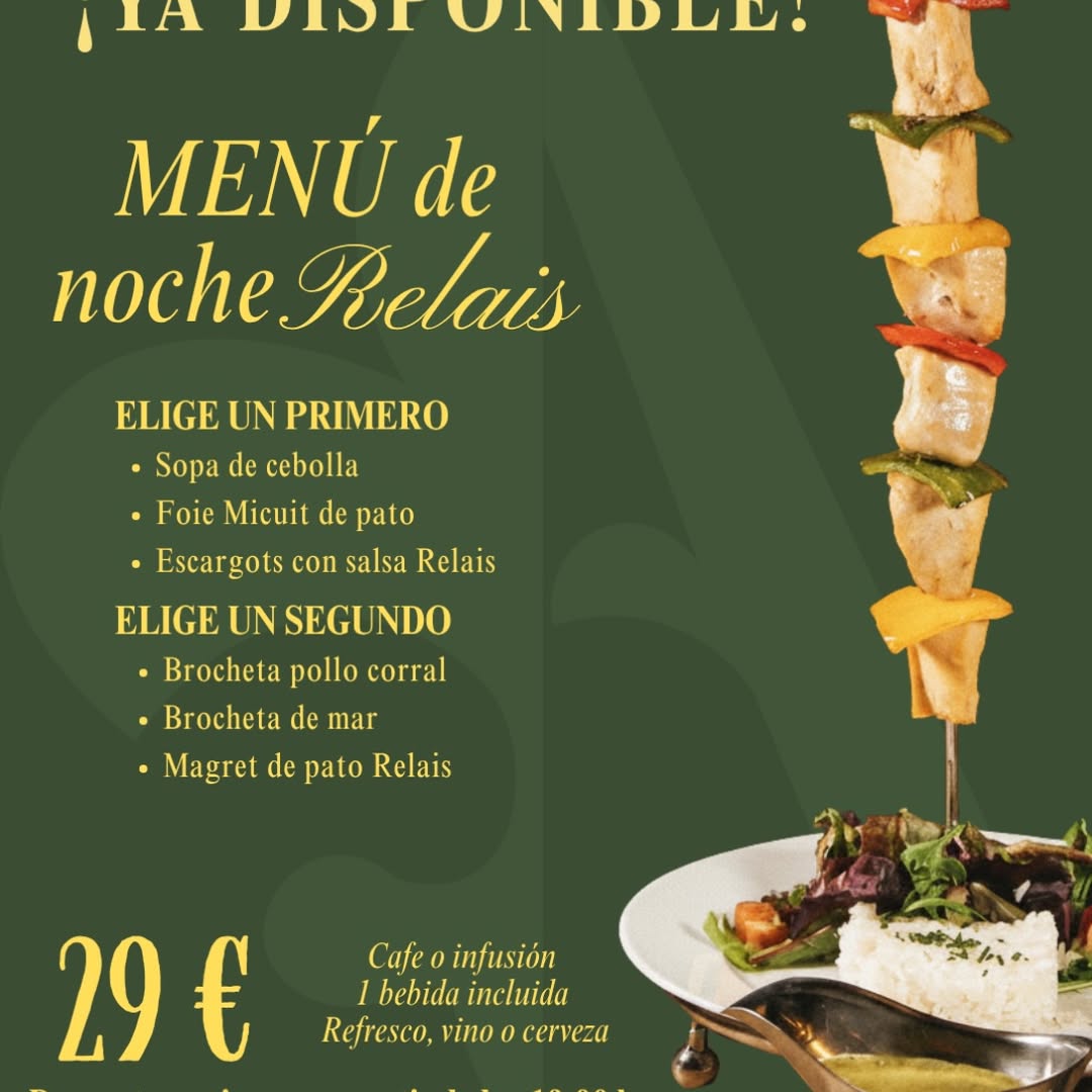 ¡Desde hoy, tus cenas en Velázquez tienen nuevo plan! 🇫🇷✨

Llega nuestro Menú de Noche Relais. Elige un primero, un segu