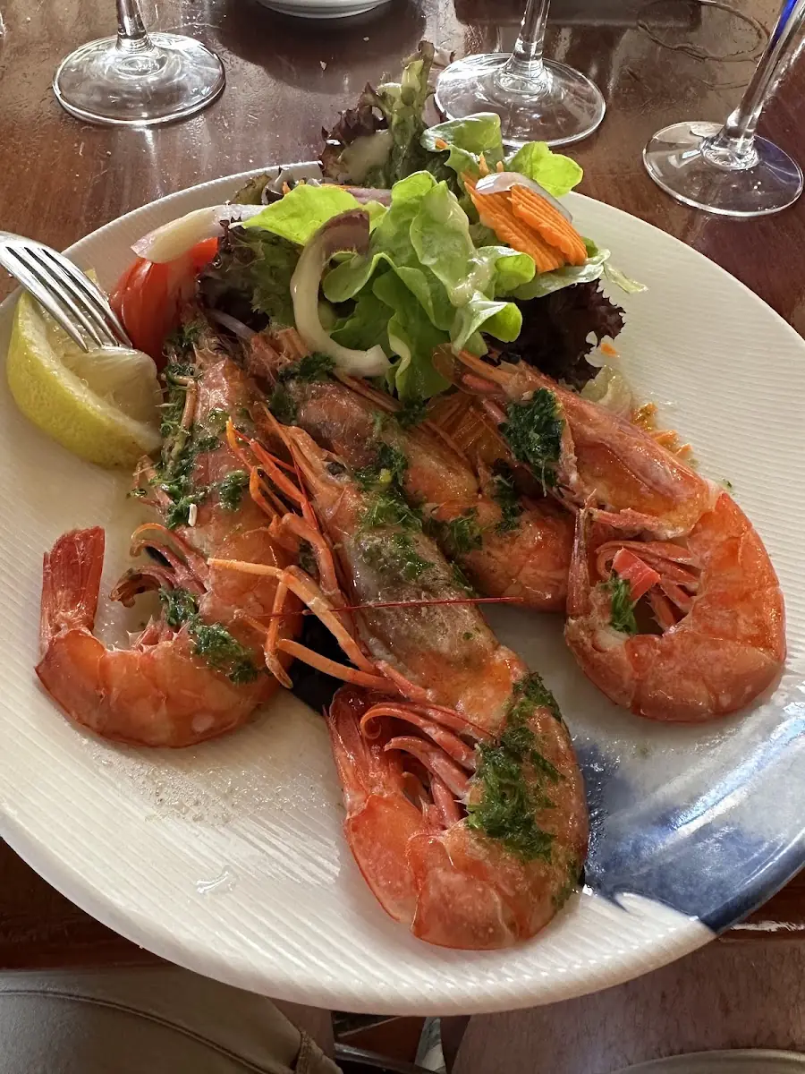 Grilled prawns at Celler El Molí