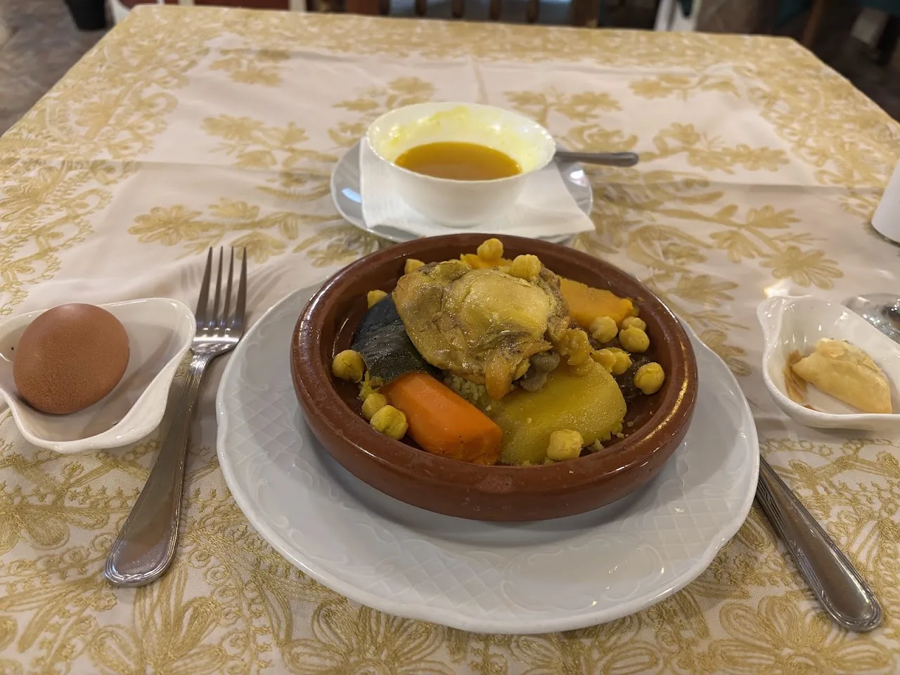 A bowl of harira soup