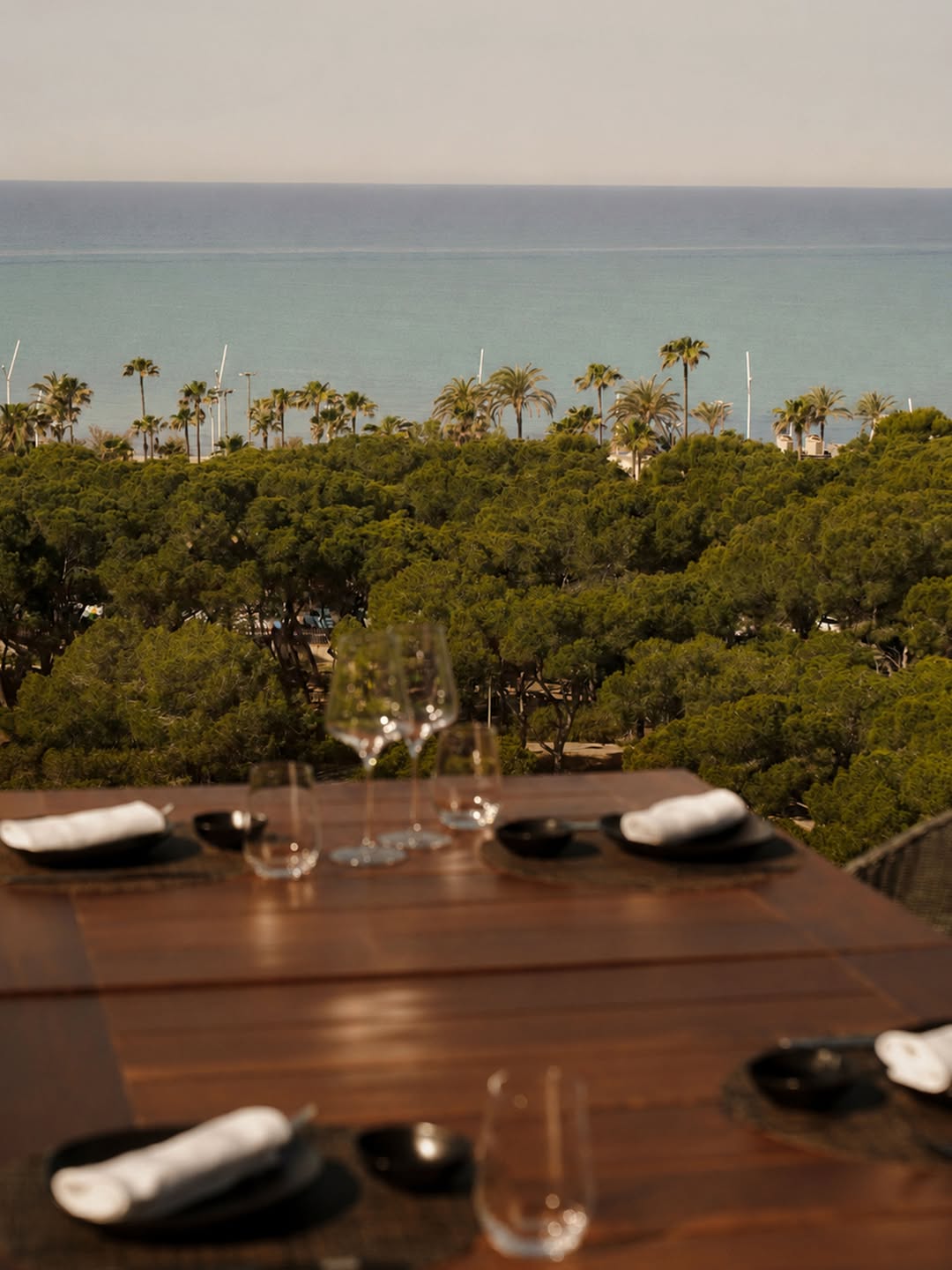 Hay mesas con buenas vistas y luego está esta.

En nuestro rooftop, con el Mediterráneo de fondo. 
-
There are tables wi