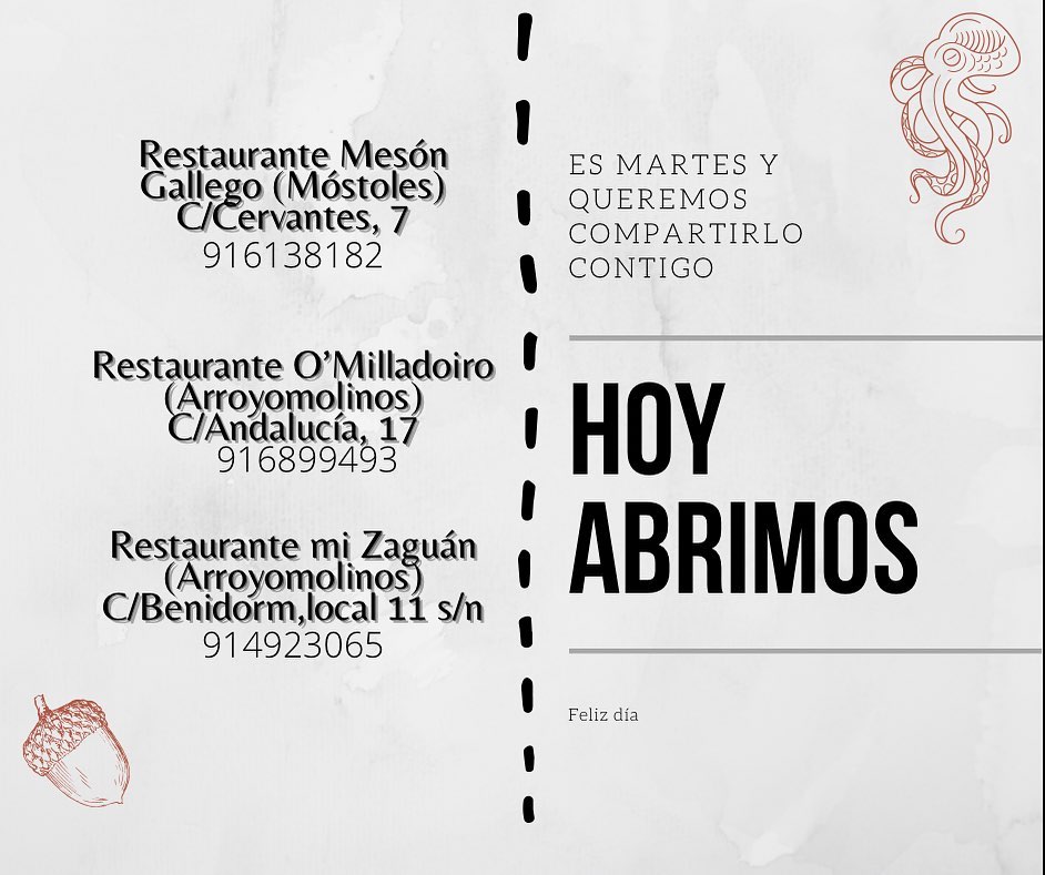 Hoy, martes 8 de diciembre abrimos en horario de comidas para acompañarte y ponerle la guinda a este largo puente. Si p