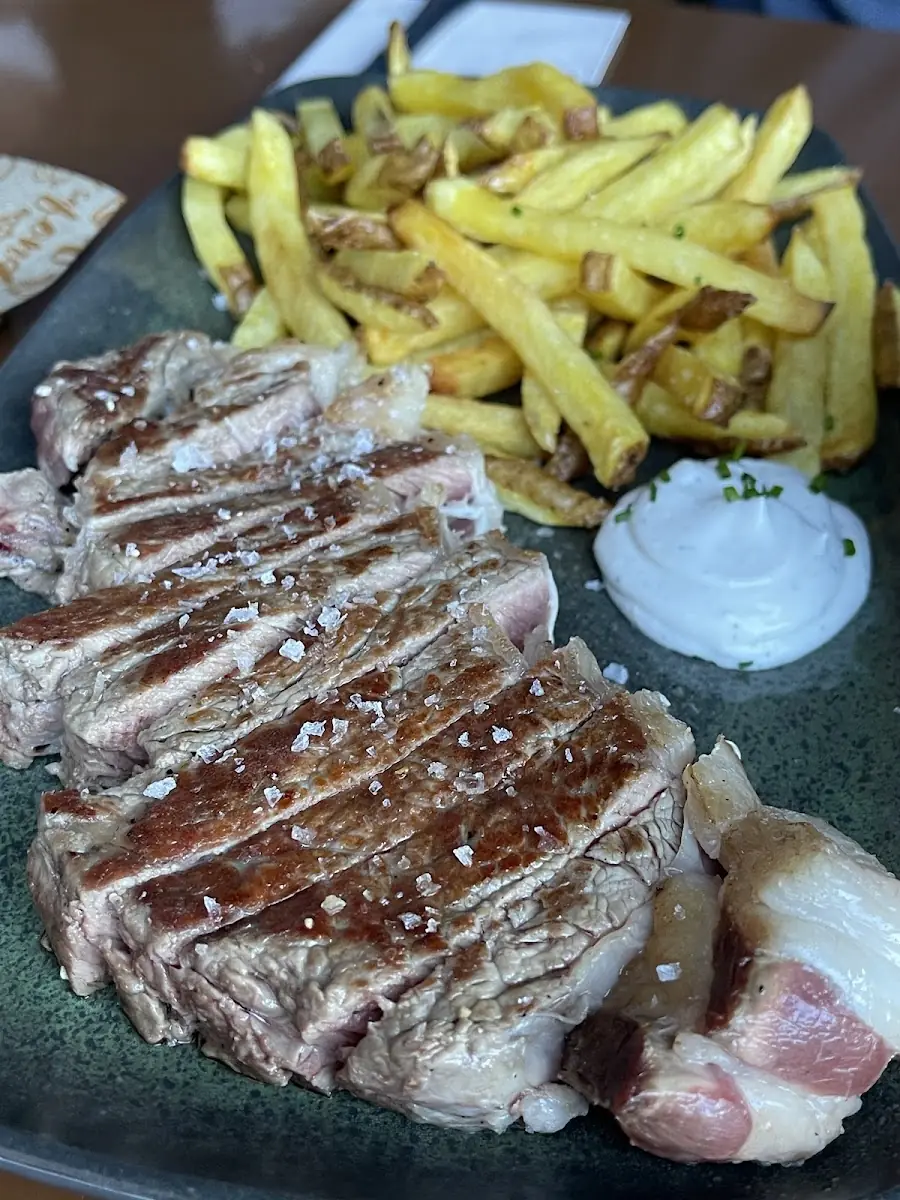 Grilled steak with fries at Sa Fonda
