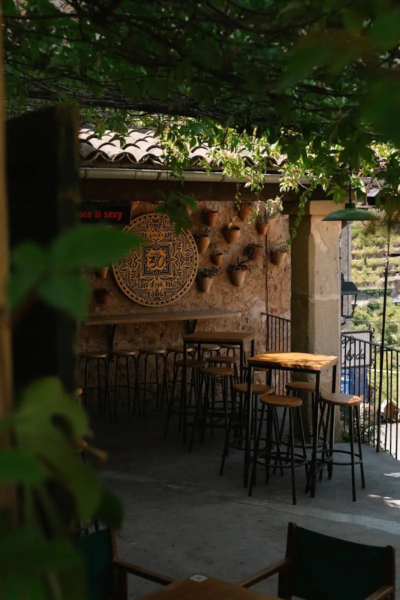 The leafy terrace bar at Sa Fonda