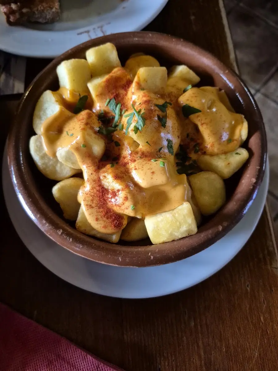 A bowl of patatas bravas at Sa Portassa