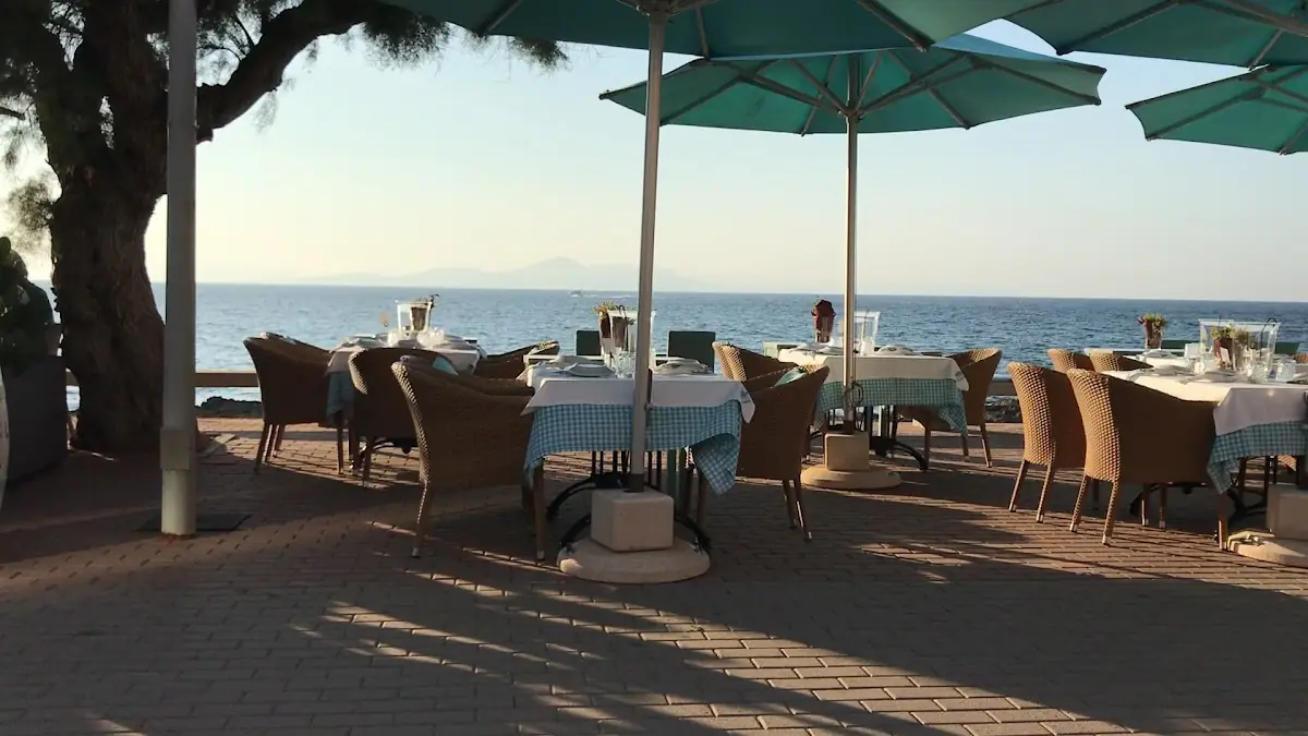 The seafront terrace at Sa Xarxa