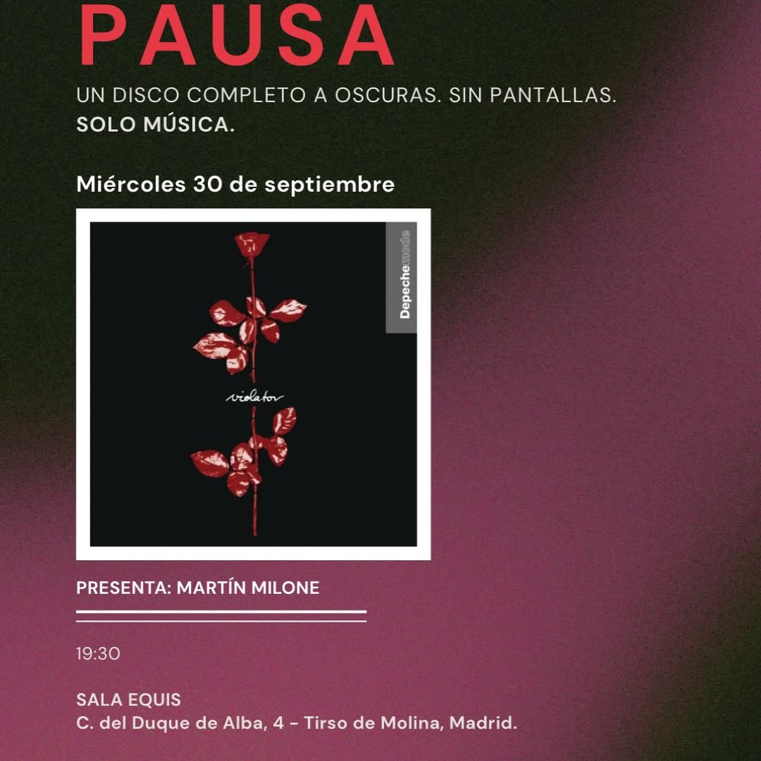 El miércoles 30 de septiembre, PAUSA vuelve a @salaequismadrid para escuchar a oscuras y sin interrupciones la obra bisa
