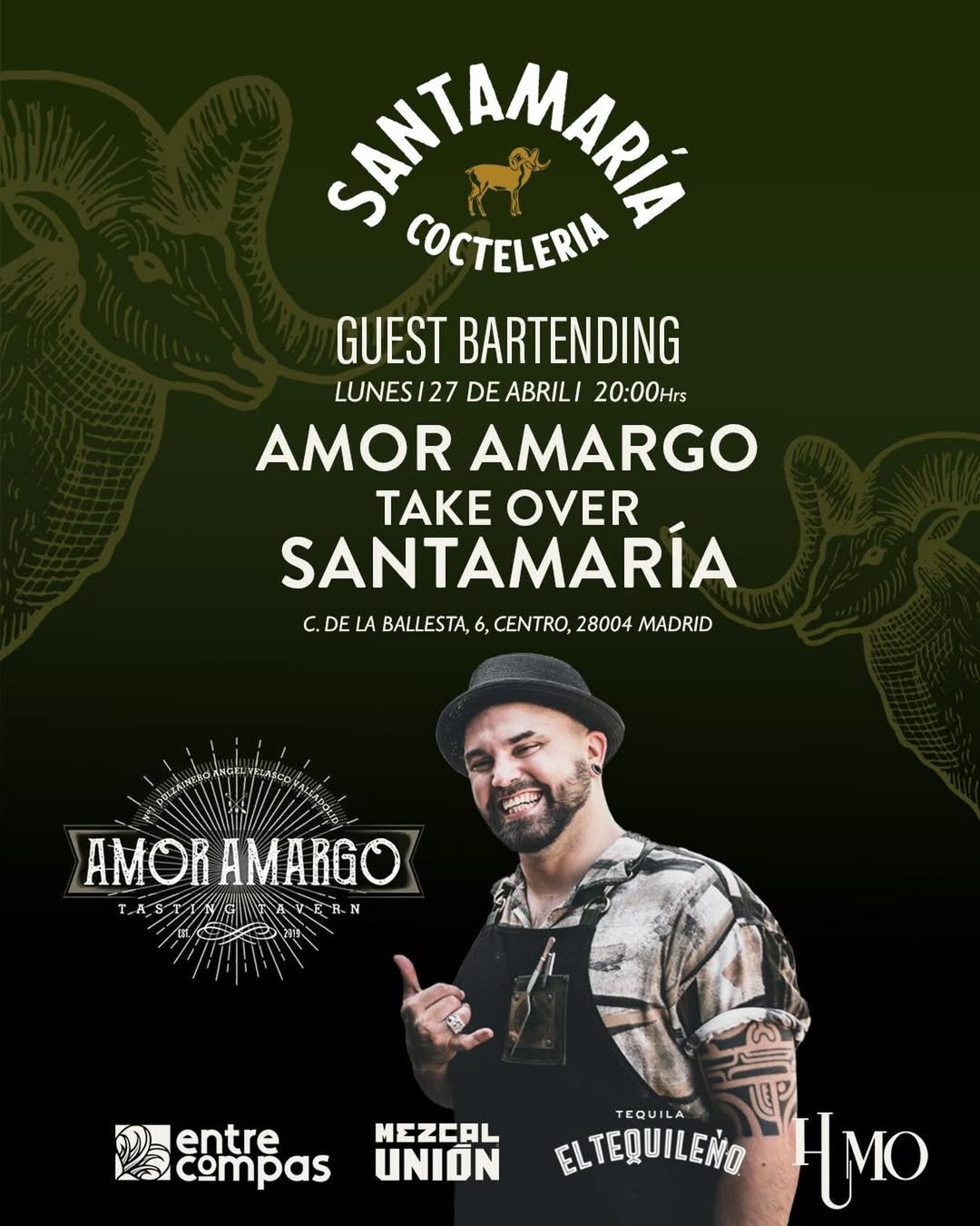 Este Lunes 27 recibimos directamente de Valladolid a nuestros queridos amigos de @amoramargotavern . Tendremos la suerte