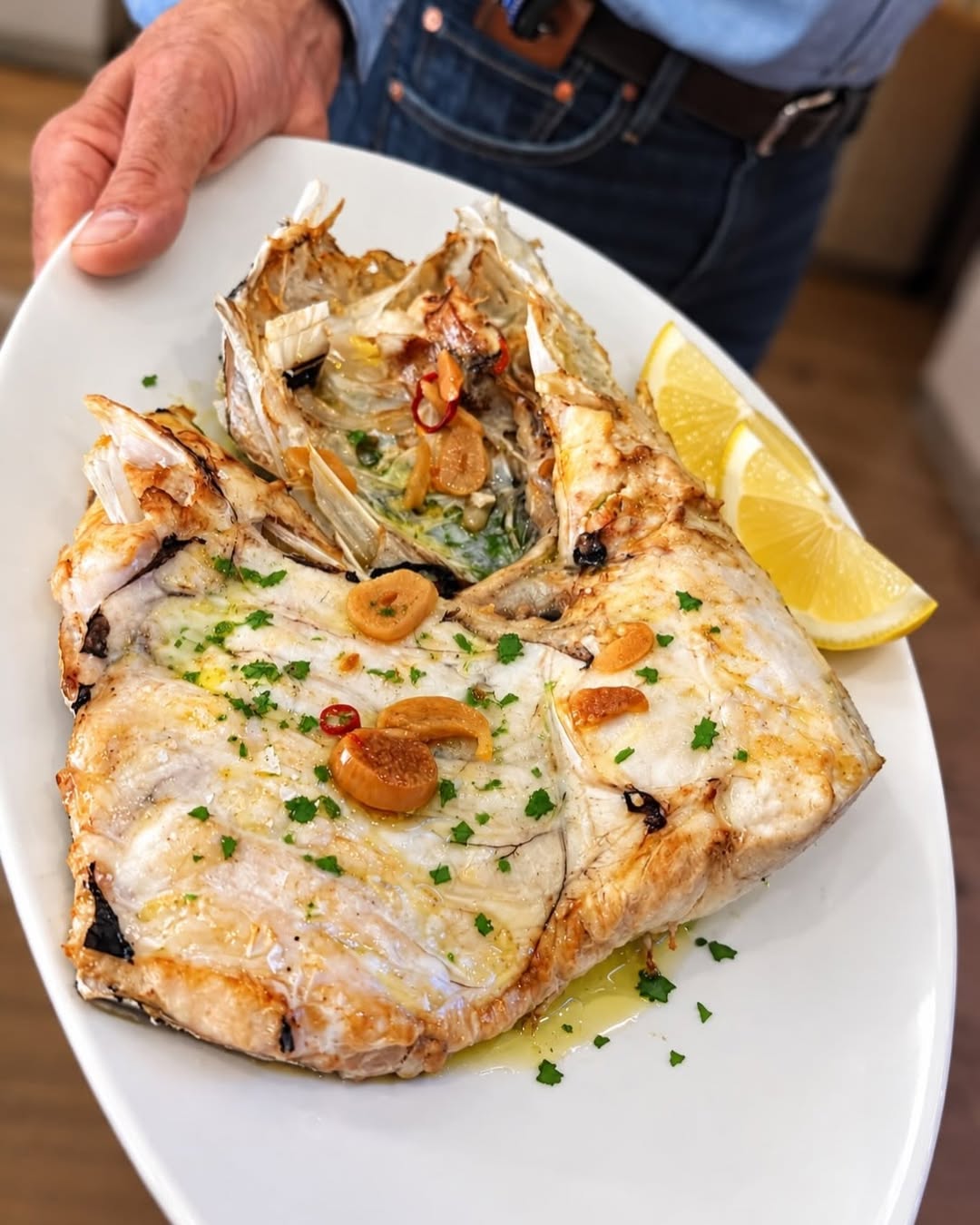 🐟✨ COGOTE DE MERLUZA DE BURELA A LA BILBAÍNA
Hay platos en los que el protagonista absoluto es el producto. Y este es u