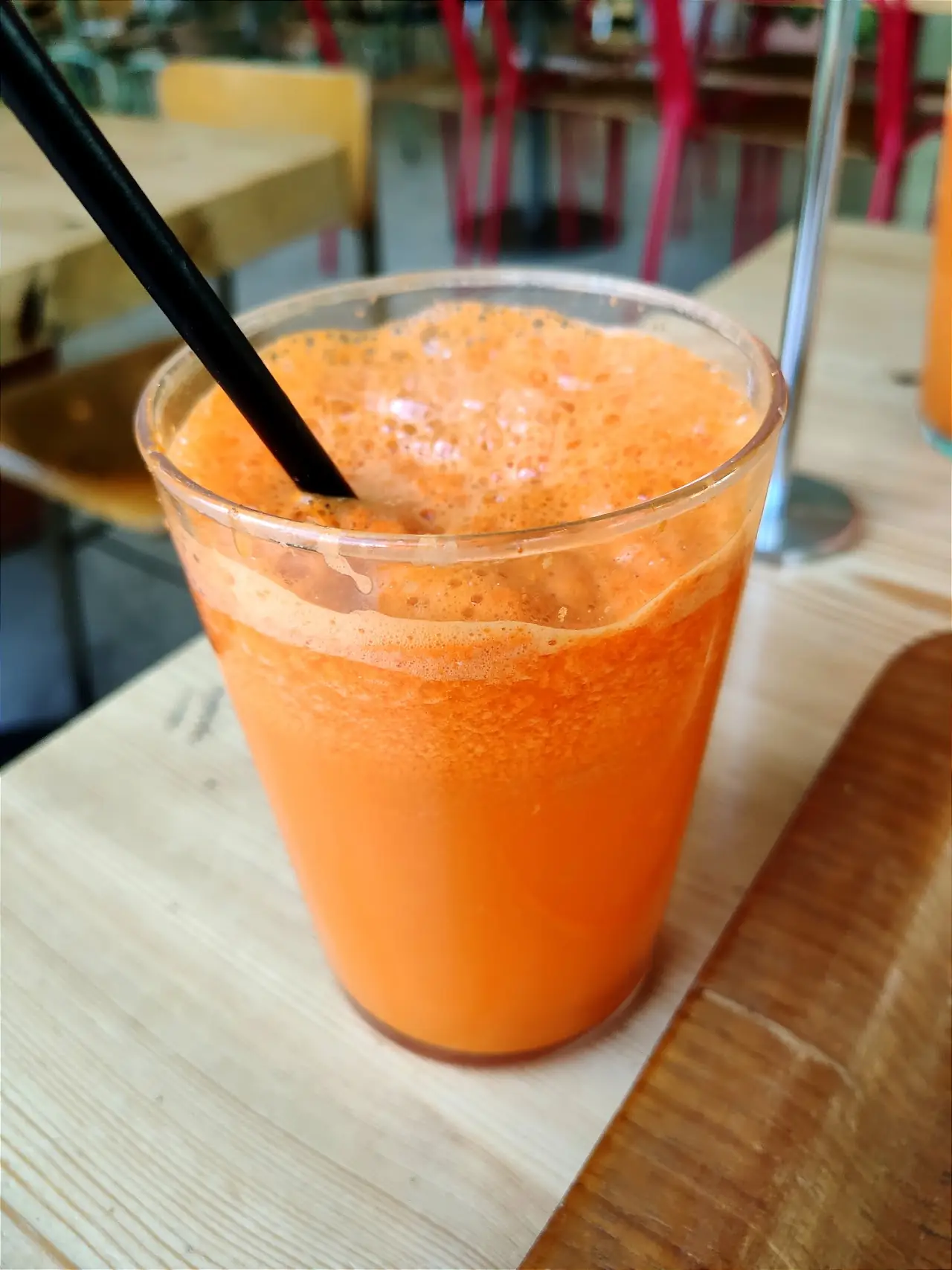 Fresh carrot juice at Sopa
