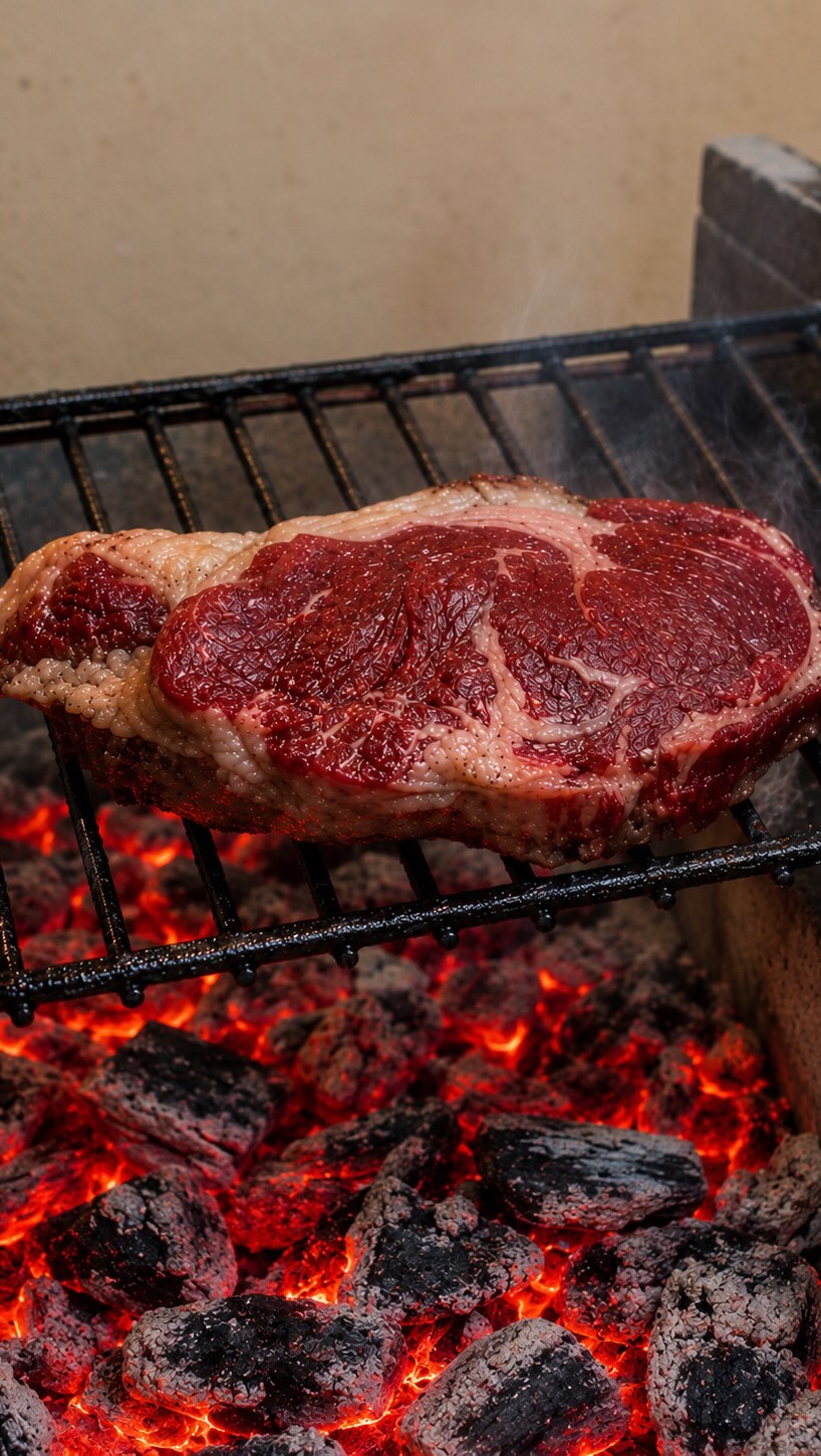 Brasas encendidas bajo los muros del viejo Madrid.
Carne, vino entre historias de espadachines y tabernas.
Como en tiemp