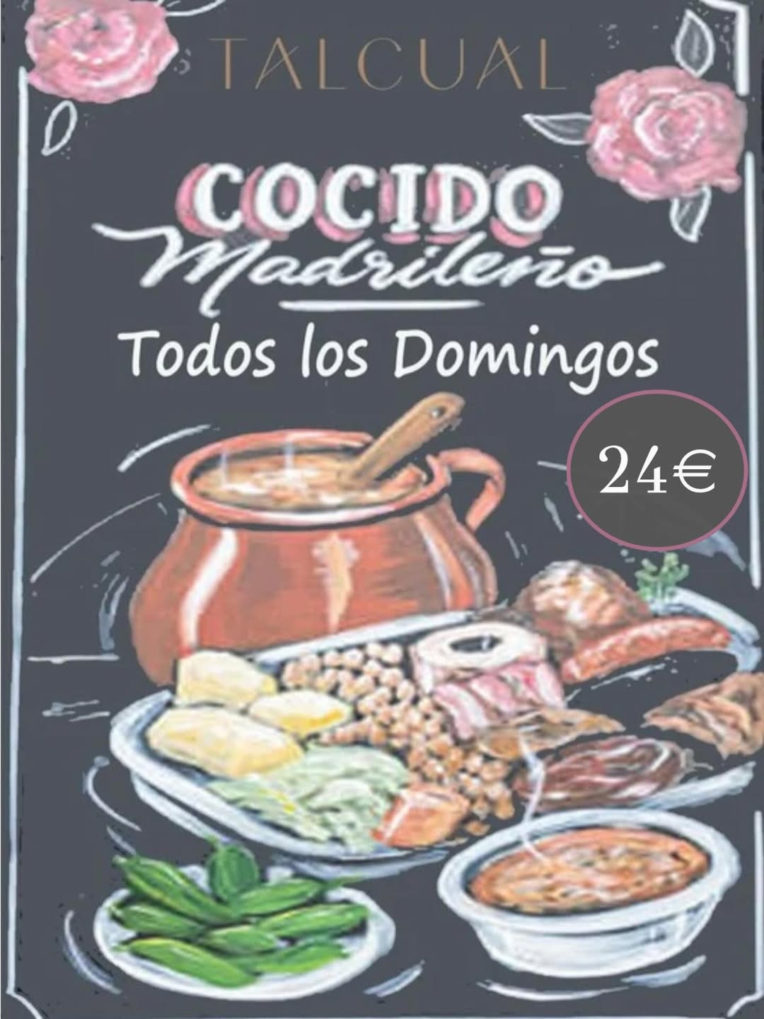 🍲 Los domingos son de cocido 🍲
Además de nuestra carta, todos los domingos tenemos cocido tradicional por 24 €.
Sabor de
