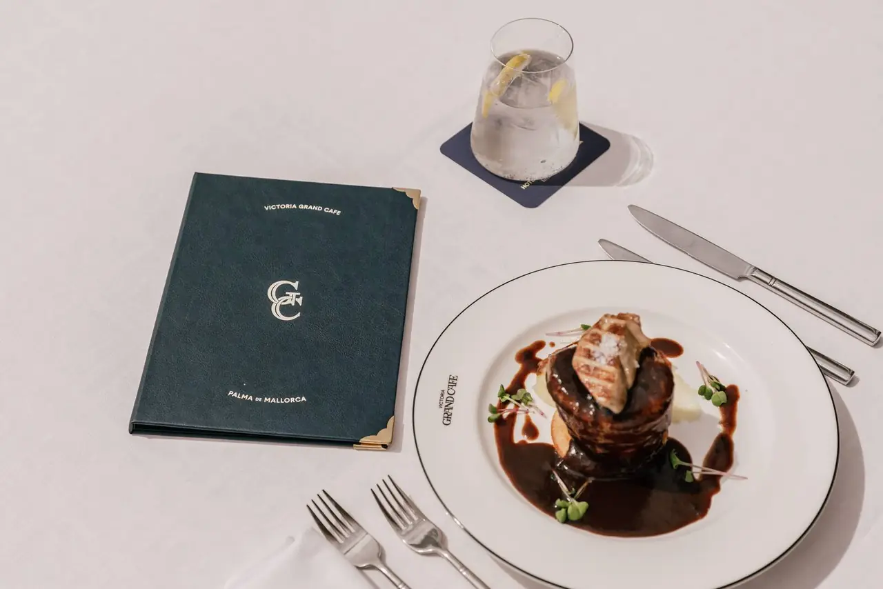 A plated dessert at the Victoria Grand Café