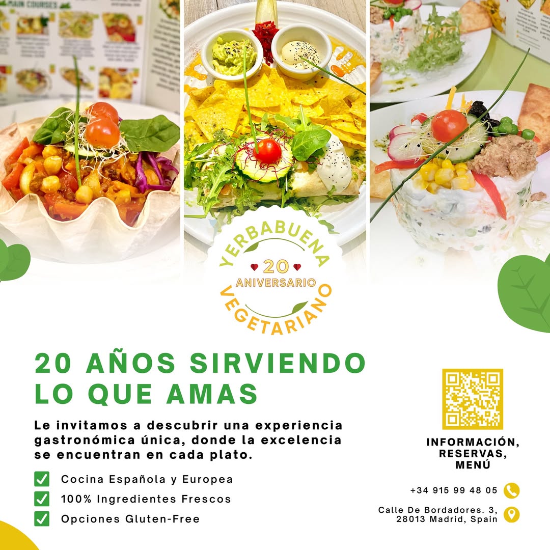 ¡20 años después y seguimos sirviendo los platos veganos que tanto te gustan!

En Yerbabuena, nos enorgullece ofrecerte 